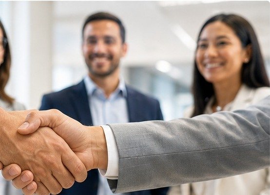 Business leaders building a trusted hiring partnership